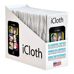 iCloth Small-Screen and Lens Cleaner | 150 Wipe Display pre-moistened and Individually Sealed - Approved for Optical Clarity | iC3x50