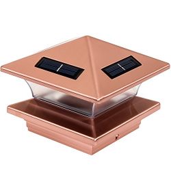 Greenlighting High End Solar LED Post Cap Light for 4 x 4 Wood Posts (Copper)