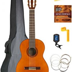 Yamaha 1/2-Size Classical Guitar Bundle with Gig Bag, Tuner, Strings, String Winder, Austin Bazaar Instructional DVD, and Polishing Cloth