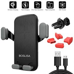 Wireless Car Charger, BOSLISA Qi Gravity Charger Car Mount