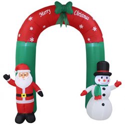 8 Foot Tall Lighted Christmas Inflatable Santa and Snowman