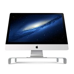 iQunix Spider Thick Aluminum Monitor Stand Computer Riser Silver Holder