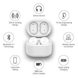 Indigi Wireless Bluetooth 4.2 in-Ear Headset w/Mic with Magnetic Charging Pod