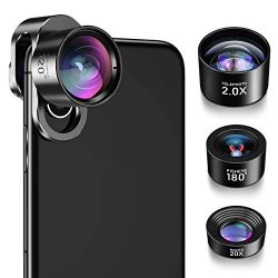 iPhone Camera Lens, Jopree 4 in 1 iPhone Lens Kit, 20X Macro Lens