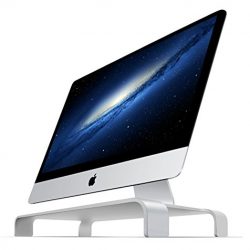 iQunix Spider Thick Aluminum Monitor Stand Computer Riser Silver Holder