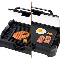 Secura Electric Reversible 2 in 1 Grill Griddle w/ Glass Lid Indoor Outdoor