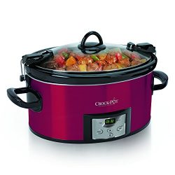 Quart Programmable Cook & Carry Oval Slow Cooker with Digital Timer, Red