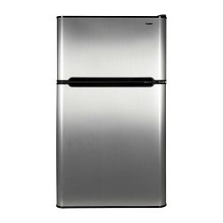 Haier 3.2 cu ft Refrigerator, Stainless Steel 2-Door for Dorm
