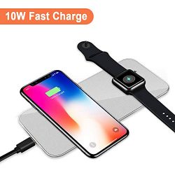 2-in-1 Charging Pad Compatible with iWatch Series 4/3/2/1, for iPhone