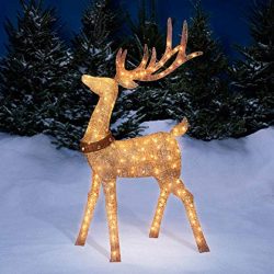 5 Foot Gold Champagne Buck Deer Display Outdoor Christmas
