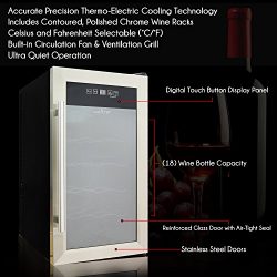 NutriChef 18 Bottle Thermoelectric Red And White Wine Cooler