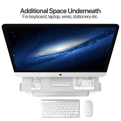 iQunix Spider Thick Aluminum Monitor Stand Computer Riser Silver Holder