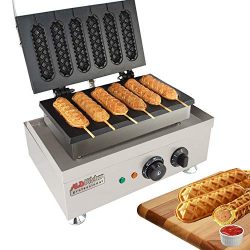 Hot Dog Waffle Maker Commercial 6 PCS