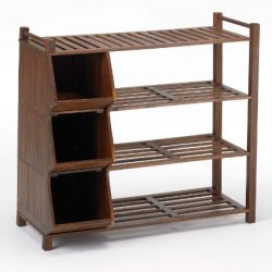 Merry Products 4-Tier Outdoor Shoe Rack and Cubby