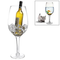 20 Inch Giant Clear Decorative Hand Blown Wine Glas