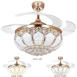 TiptonLight Modern Crystal Chandelier Ceiling Fan Lamp