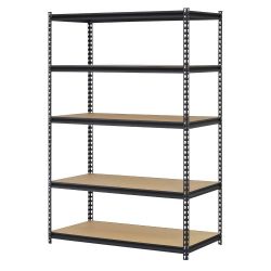 Edsal Black Steel Storage Rack, 5 Adjustable Shelves