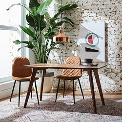 Rivet Mid-Century Walnut Dining Table – Compact Design for Dining or Workspace