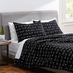 Rivet Global Textured Duvet Cover Set, King, Black