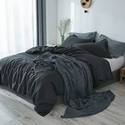 PHF Pure Linen Duvet Cover Set Luxurious Soft
