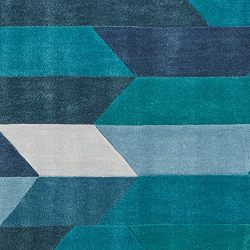 Rivet Geometric Color Blocking Rug, 4' x 6', Blue