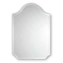Frameless Beveled Wall Mirror | Bell Top with Scalloped Corners
