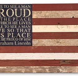 Second Nature By Hand 28x20 American Flag Reclaimed Wood Sign
