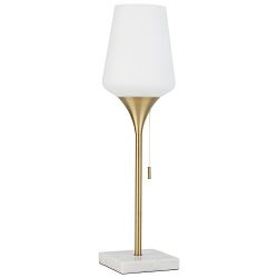 Rivet Harper Mid-Century Marble and Brass Table Lamp