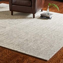 Rivet Contemporary Linear Distressed Wool Rug