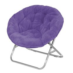 Urban Shop Faux Fur Saucer Chair, Purple