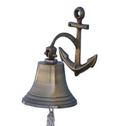 Antique Brass Hanging Anchor Bell 10"- Brass Bell