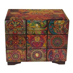 NOVICA Decoupage Wood Jewelry Box Chest of Drawers