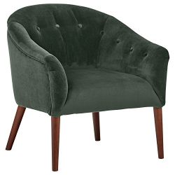 Rivet Marina Mid-Century Curved Tufted Velvet Accent Chair