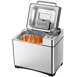 Aicok Automatic Bread Maker, 2.2LB Fully Stainless Steel
