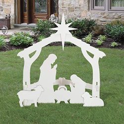 Outdoor White Nativity set