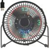 Small Desk Fan with Clock and Temperature Display