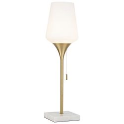 Rivet Harper Mid-Century Marble and Brass Table Lamp