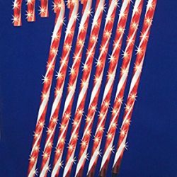Set of 8 Lighted Candy Cane Christmas Lawn Stakes