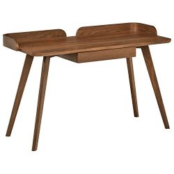 Rivet Mid-Century Curved Wood Home Office Computer Desk