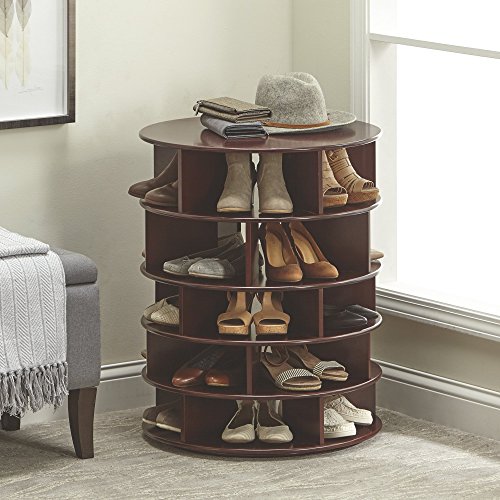 Revolving Lazy Susan 5-Tier Shoe Organizer,Stores 25 Pairs, Best offer