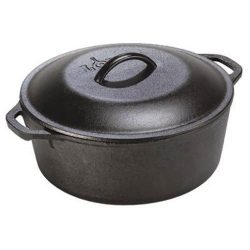 Lodge Cast Iron Dutch Oven with Dual Handles, Pre-Seasoned