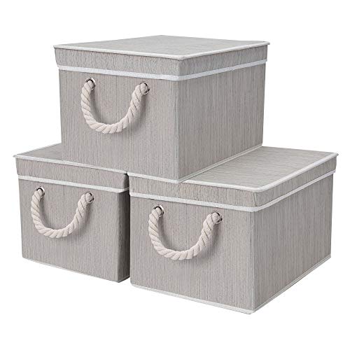 StorageWorks Storage Bins with Lid and Cotton Rope Handles Best Offer ...