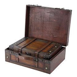 Vintiquewise TM Old Style Suitcase/Decorative Box with Straps