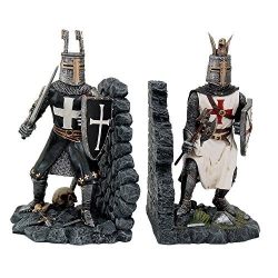 Decorative Crusader Knights in Full Armor Bookends Set