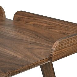 Rivet Mid-Century Curved Wood Home Office Computer Desk