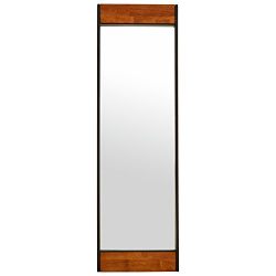 Rivet Wood and Iron Rectangular Mirror, 44.25"H