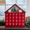 Lights4fun, Inc. Pre Lit Red Wooden Christmas