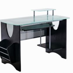 Techni Mobili Stylish Frosted Glass Top Computer Desk