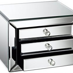 Studio 55D Mirrored Glass 3-Drawer Jewelry Box