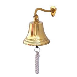 Brass Hanging Ship's Bell 9" - Brass Bell - Decorative Brass Bell